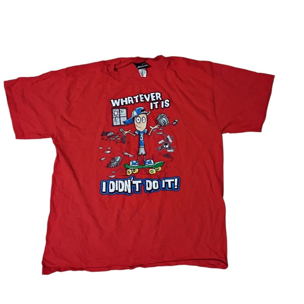 Hybrid Red Tough Wise Guy Graphic T-Shirt kids XL